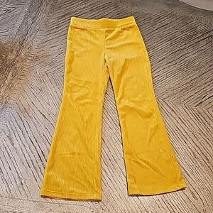 Velour ribbed yellow pants girls size S  7/8